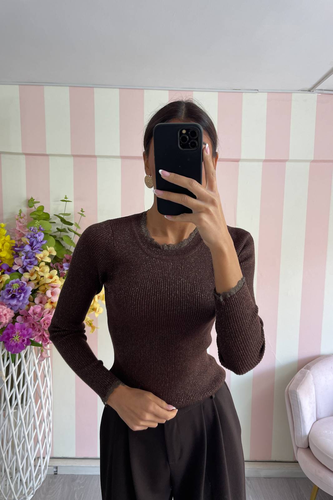 STORIA MAGLIA IN LUREX CON MERLETTO