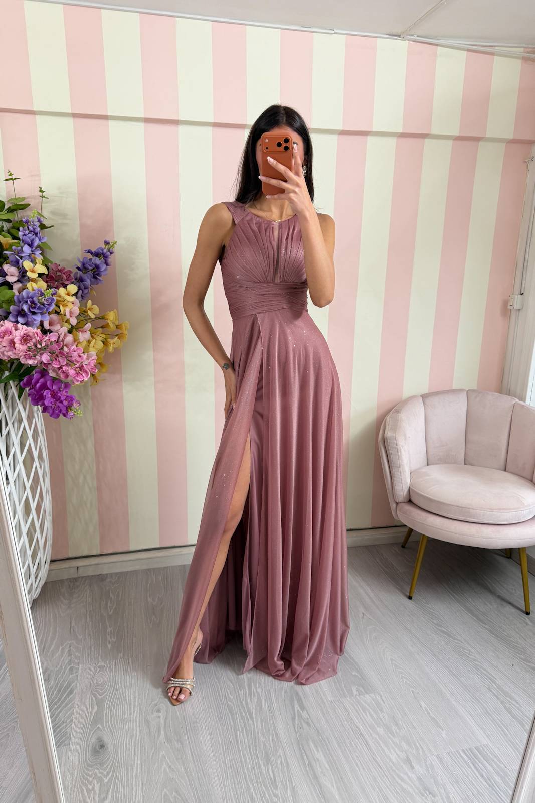 STORIA ABITO DAMIGELLA CON MICRO-PAILLETTES