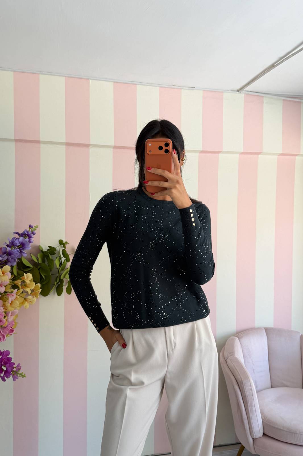 STORIA MAGLIA CON MICRO-PAILLETTES