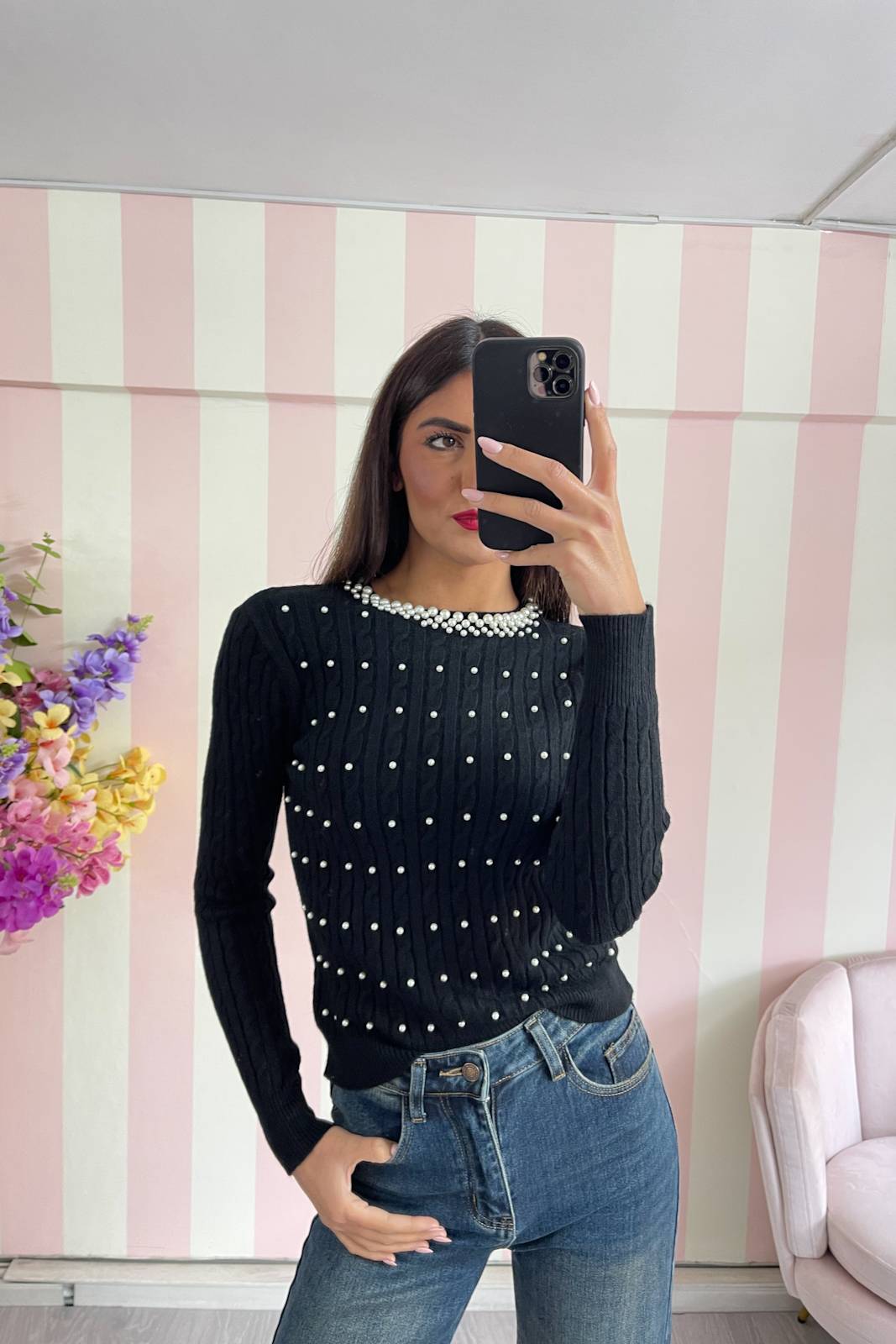 STORIA MAGLIA CON PERLINE