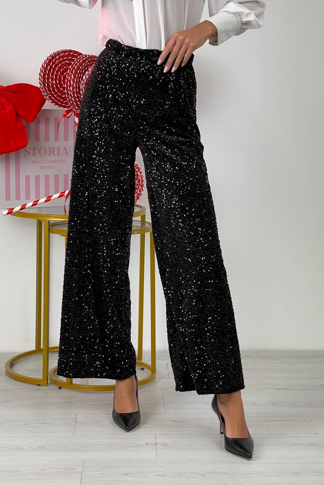 STORIA PANTALONI IN PAILLETTES