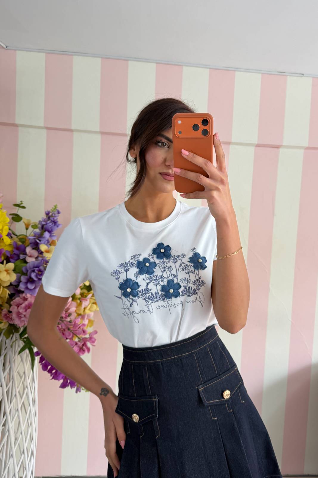 STORIA MAGLIA T-SHIRT FLOWERS