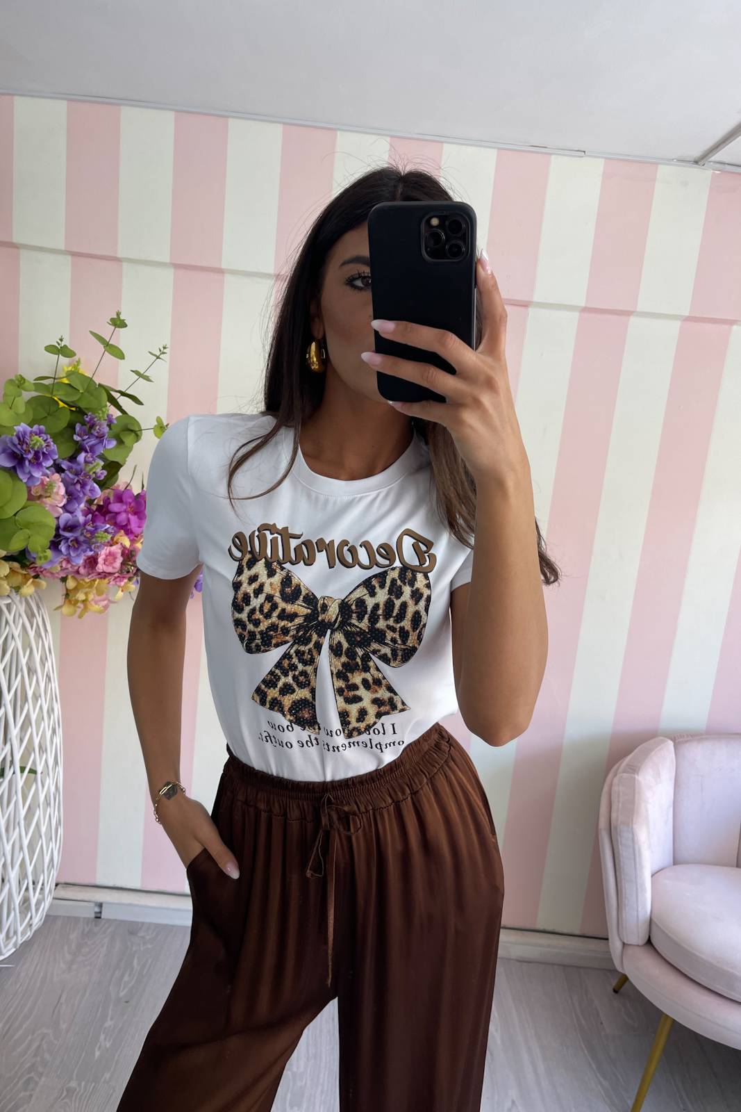 STORIA T-SHIRT FIOCCO ANIMALIER
