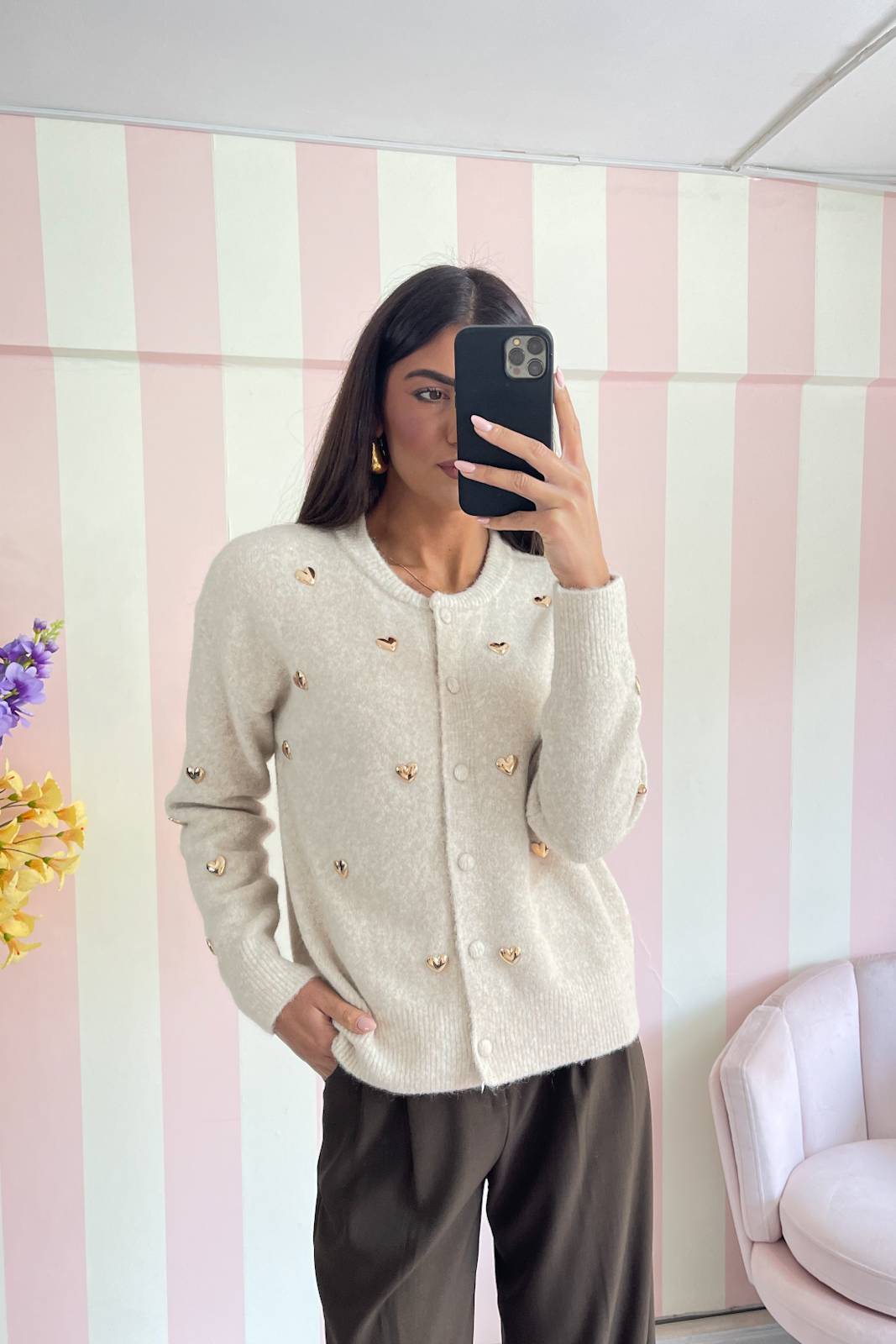 STORIA CARDIGAN CON CUORICINI MYRIAM