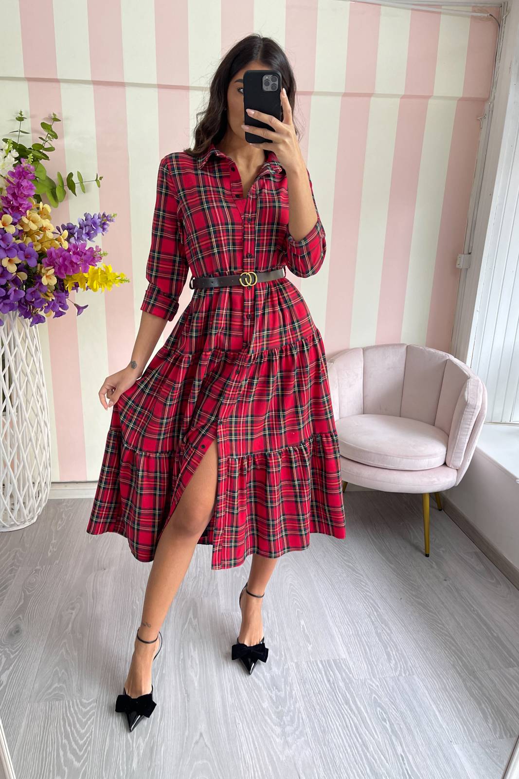 STORIA ABITO TARTAN A CHEMISIER