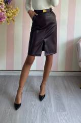 STORIA GONNA MIDI IN ECO-PELLE