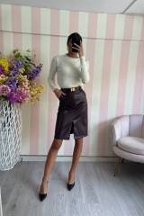 STORIA GONNA MIDI IN ECO-PELLE