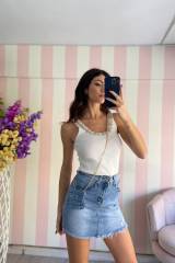 STORIA GONNELLINA IN DENIM CON POCHETTE