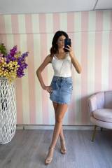 STORIA GONNELLINA IN DENIM CON POCHETTE