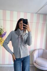 STORIA CARDIGAN GIOIELLO CON COLLETTO IN ECO-PELLICCIA