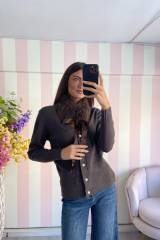 STORIA CARDIGAN GIOIELLO CON COLLETTO IN ECO-PELLICCIA