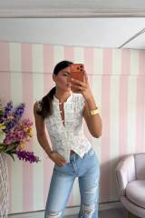 STORIA GILET IN PIZZO-COREA