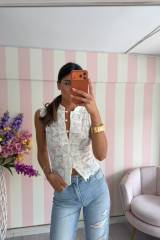 STORIA GILET IN PIZZO-COREA