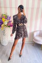 STORIA ABITO ANIMALIER IN CHIFFON