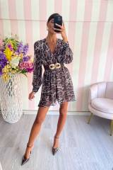 STORIA ABITO ANIMALIER IN CHIFFON