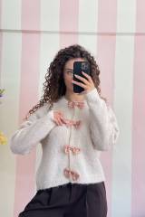 STORIA CARDIGAN CON FIOCCHI IN PAILLETTES