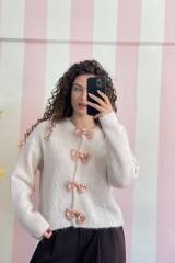 STORIA CARDIGAN CON FIOCCHI IN PAILLETTES