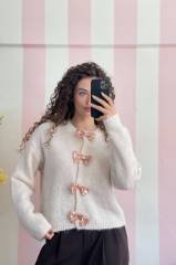 STORIA CARDIGAN CON FIOCCHI IN PAILLETTES