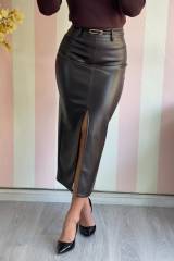 STORIA GONNA LONGUETTE IN ECOPELLE