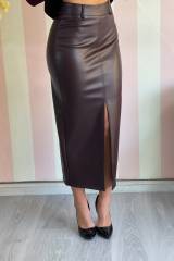 STORIA GONNA LONGUETTE IN ECOPELLE