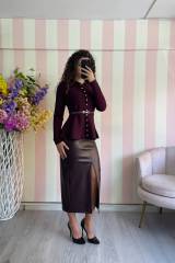 STORIA GONNA LONGUETTE IN ECOPELLE