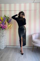 STORIA GONNA LONGUETTE IN ECOPELLE