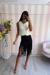 STORIA GONNA SCAMOSCIATA CON FRANGE