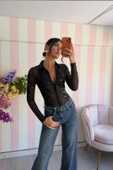 STORIA BODY-CAMICIA IN TULLE