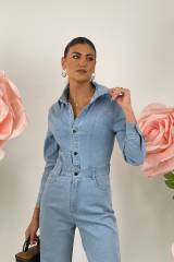 STORIA JUMPSUIT IN DENIM CON STRASS
