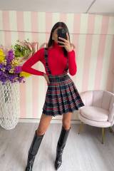 STORIA GONNA TARTAN CON BRETELLE