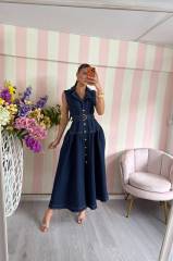 STORIA ABITO IN DENIM-LUNGO