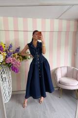 STORIA ABITO IN DENIM-LUNGO