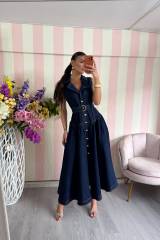 STORIA ABITO IN DENIM-LUNGO