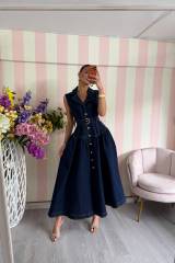 STORIA ABITO IN DENIM-LUNGO