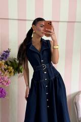 STORIA ABITO IN DENIM-LUNGO