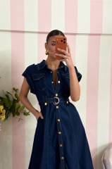 STORIA ABITO IN DENIM-MIDI