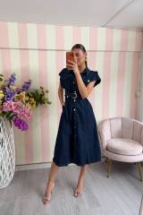 STORIA ABITO IN DENIM-MIDI