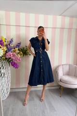 STORIA ABITO IN DENIM-MIDI