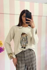 STORIA MAGLIA CON ORSETTO IN PAILLETTES