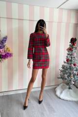 STORIA ABITO TARTAN CON FIOCCO SUL RETRO