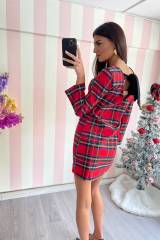 STORIA ABITO TARTAN CON FIOCCO SUL RETRO
