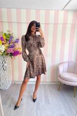 STORIA ABITO ANIMALIER IN SATIN