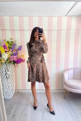 STORIA ABITO ANIMALIER IN SATIN